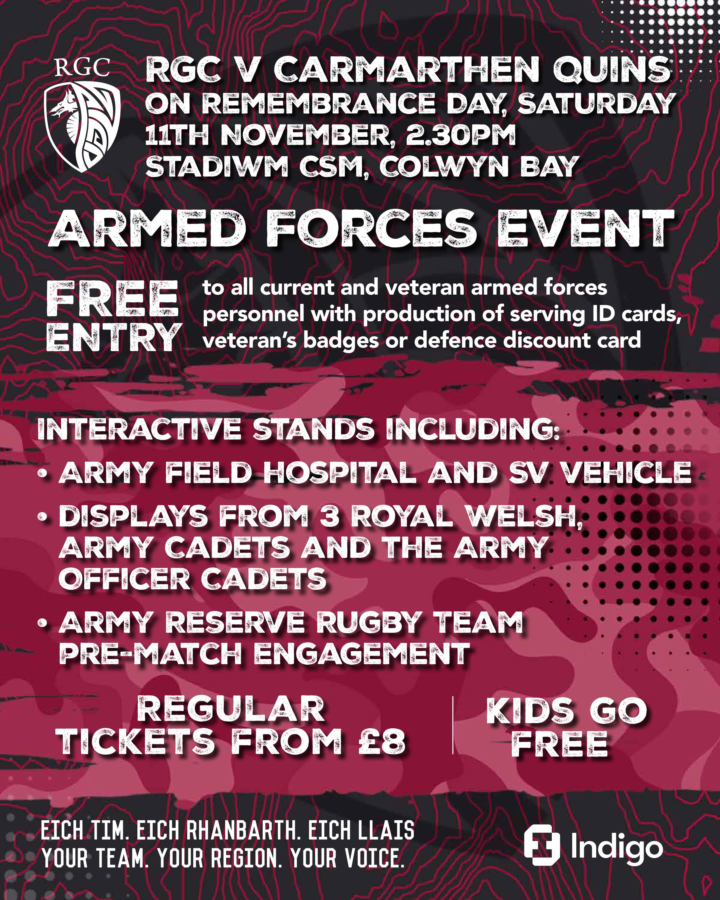 Armed Forces Day for Saturdays Game